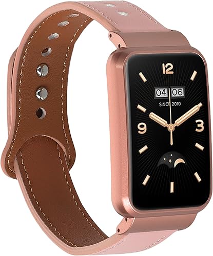 kwmobile Correa de reloj de cuero real compatible con Xiaomi Mi Band 7 Pro - Pulsera deportiva de repuesto para rastreador de fitness con cierre