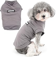 Zunea Magliette per Cani di Piccola Taglia T-shirt Estive ad Asciugatura Rapida Vestiti Cuccioli Morbidi Senza Maniche Traspirante Elastica Chihuahua Protezione Solare Abbigliamento Grigio Scuro XXL