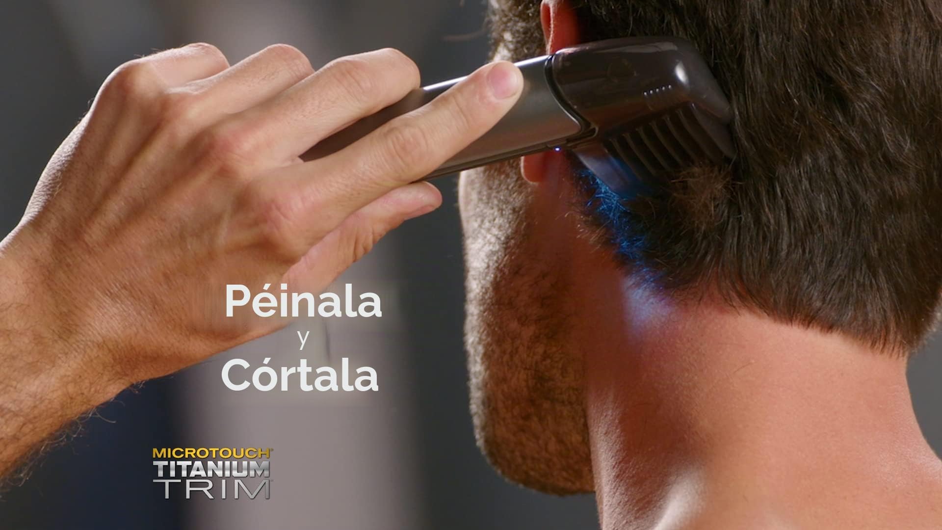 Microtouch Titanium Trim PRO, herramienta de corte de pelo iluminada recargable y peluquería corporal