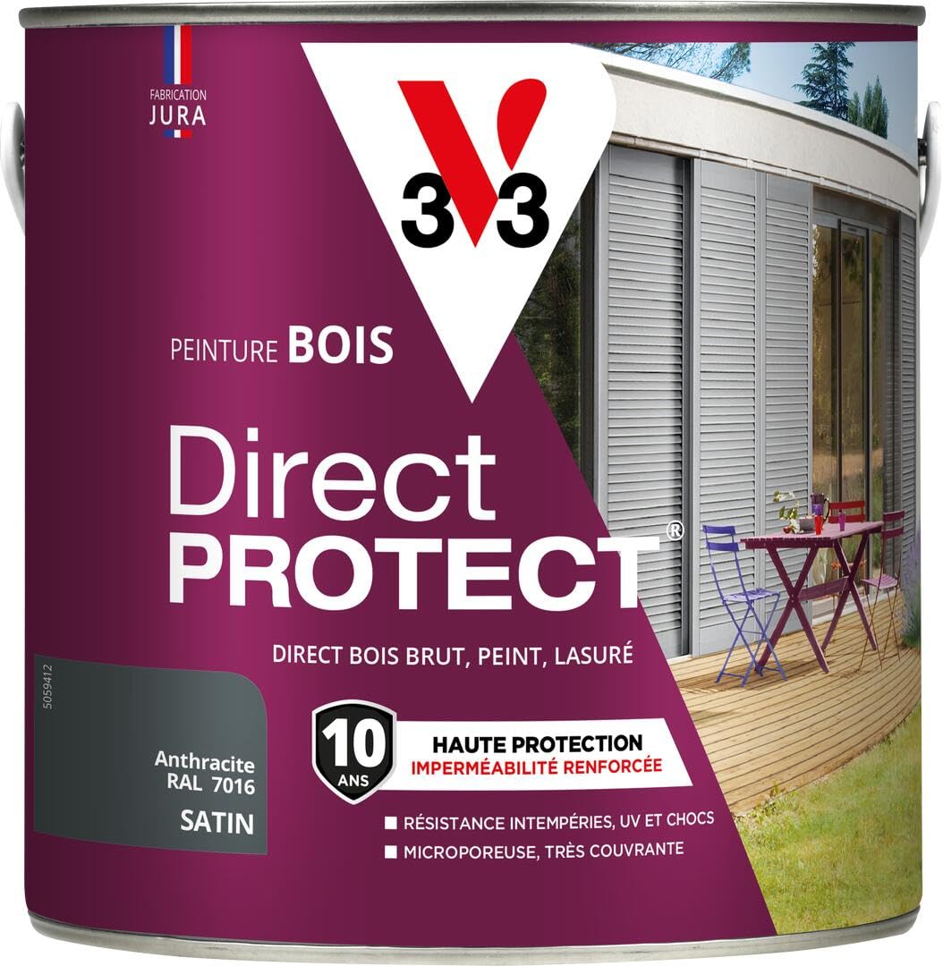 V33 Peinture bois Direct Protect - Anthracite - 2L