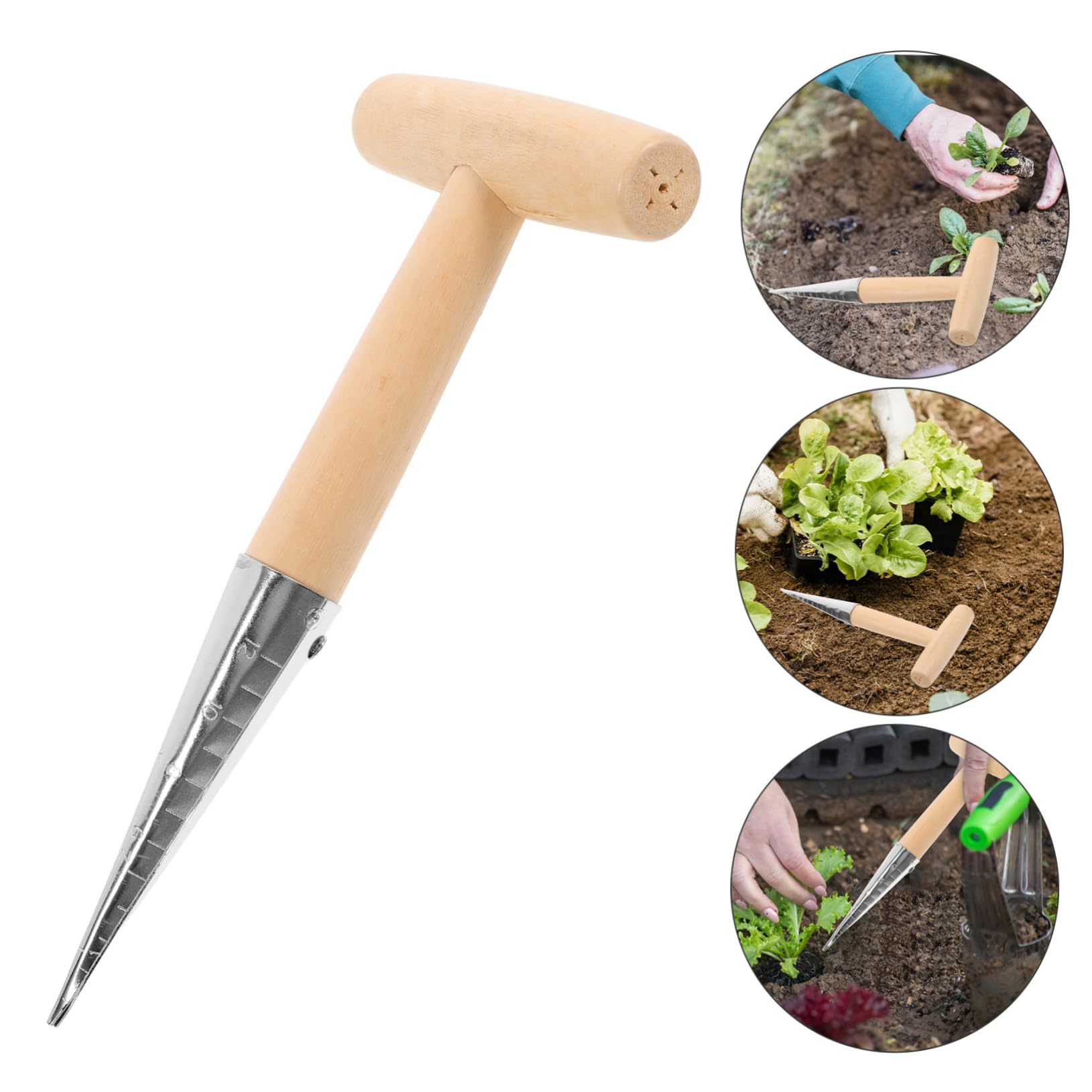 Yardenfun Practical Planting Dibber Ergonomic Design for Joyful Sowing Reliable Garden Dibber Tool for Home Nursery