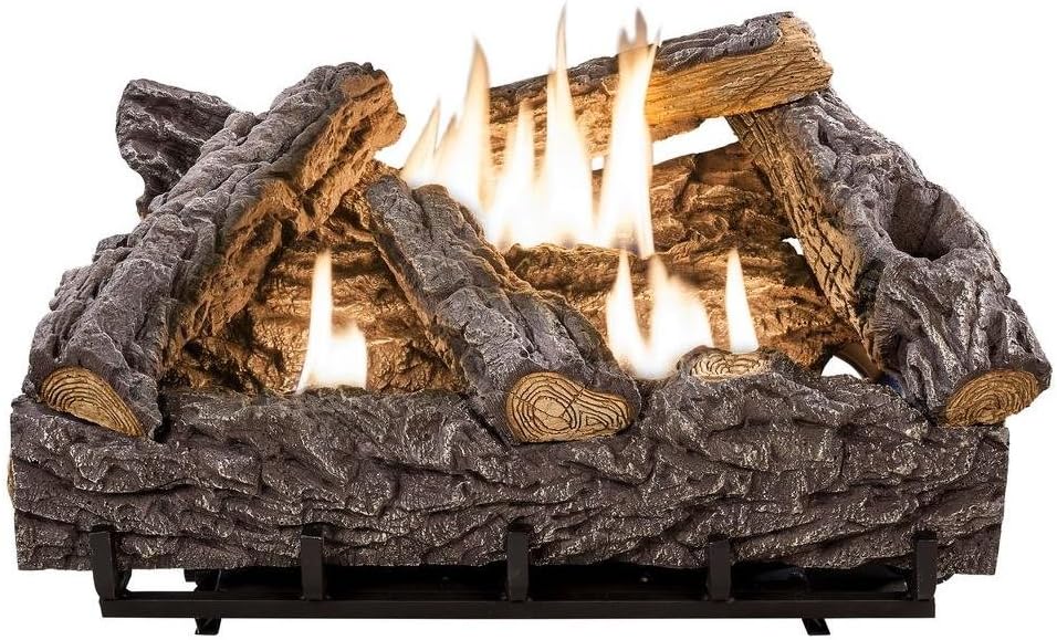 24 in. Timber Creek Vent Free Dual Fuel Gas Log Set with Thermostat