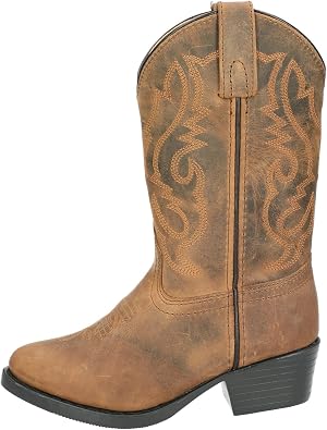Smoky Mountain Boots | Denver Series | Youth Western Boot | Western Toe | Genuine Leather | PVC Sole & Western Heel | Leather Upper & Man-Made Lining