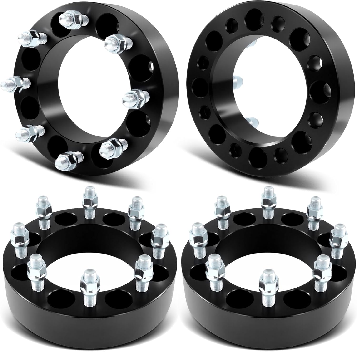 SCITOO 8x6.5 Wheel Spacers 2 inch for Chevy Avalanche 2500 C2500 C3500 Express 2500 Express 3500 K2500 K3500 Silverado 1500 HD Bore 130mm Studs 14x1.5 8Lug 8x165.1 Wheel Spacers Adapters 4Pcs