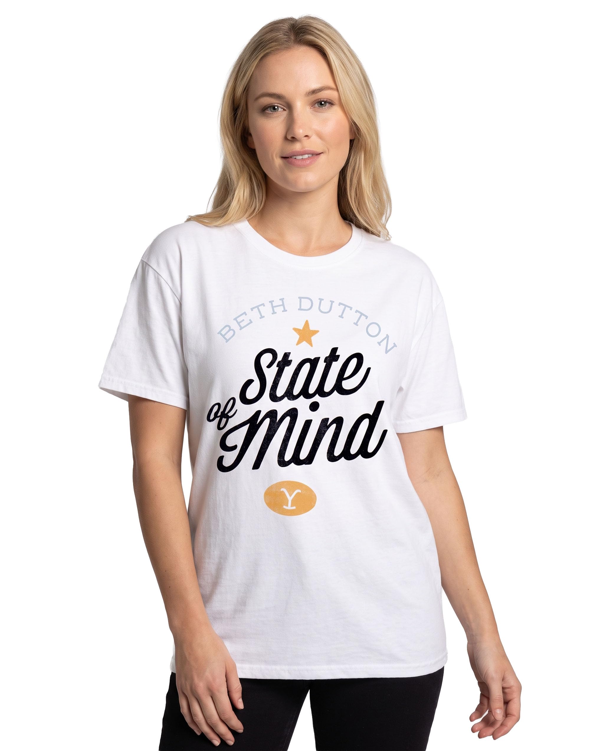 B&Q -  Yellowstone Womens White Beth Dutton State Of Mind Short Sleeved T-Shirt (Xx-Large)
