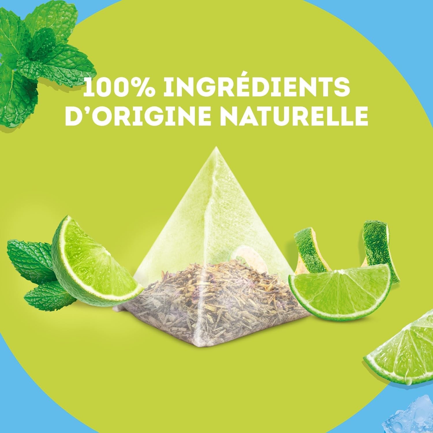 Lipton, Infuse à Froid, Infusion à Froid, Goût Citron & Menthe, Idéale pour le Thé Glacé, Ingrédients d'Origine 100% Naturelle, 6x15 Sachets Pyramid