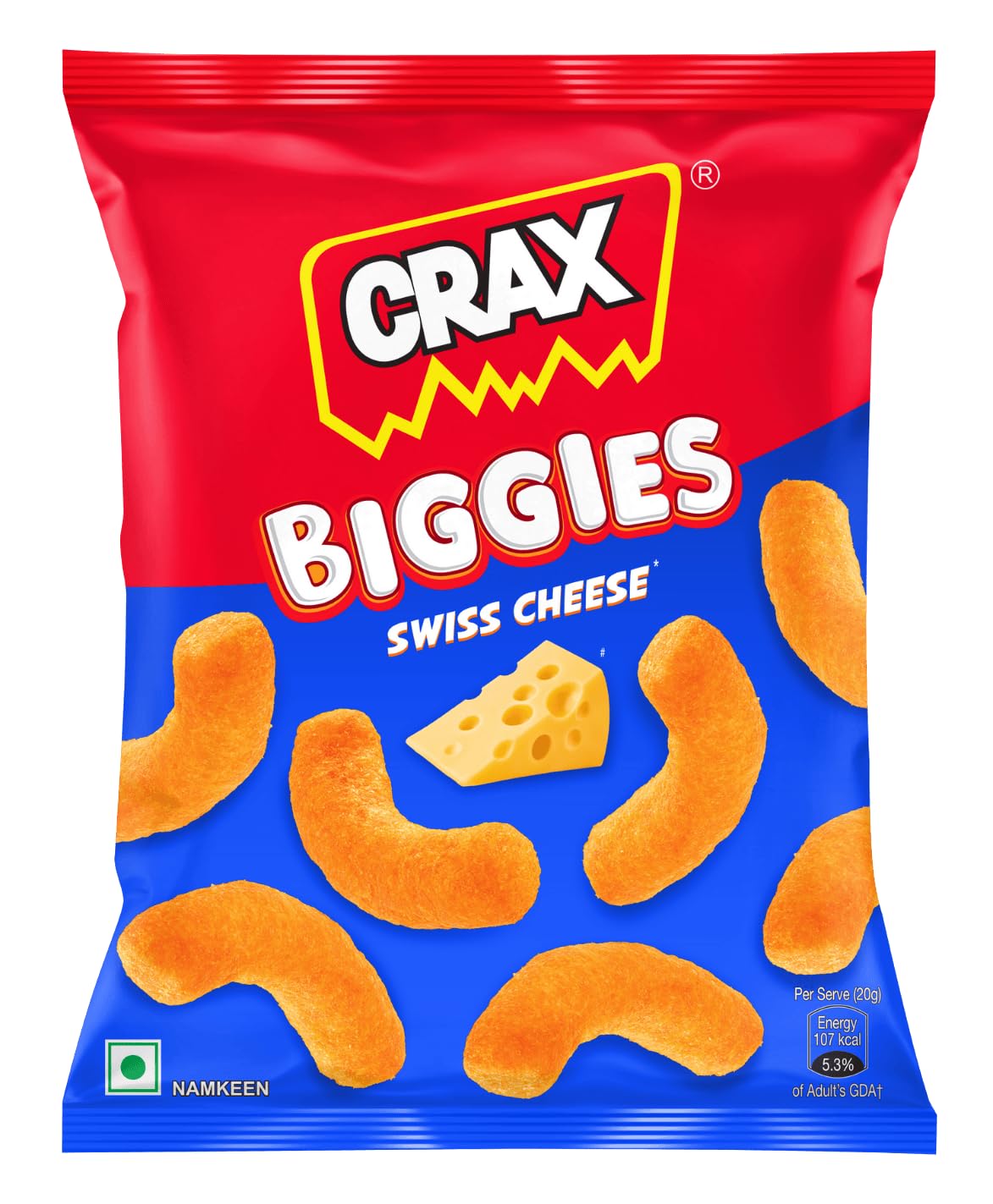 CRAX Puffed Snacks - Swiss Cheese Flavor 65gm