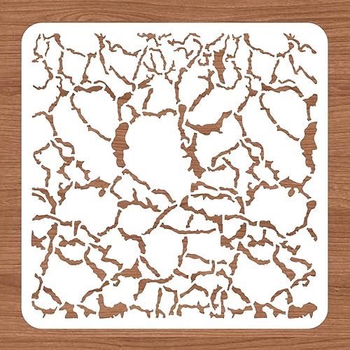Miniatura 3 de BENECREAT Plantillas de dibujo de grietas, plantillas de pintura de textura irregular de grietas de 12 x 12 pulgadas para hacer tarjetas de álbumes