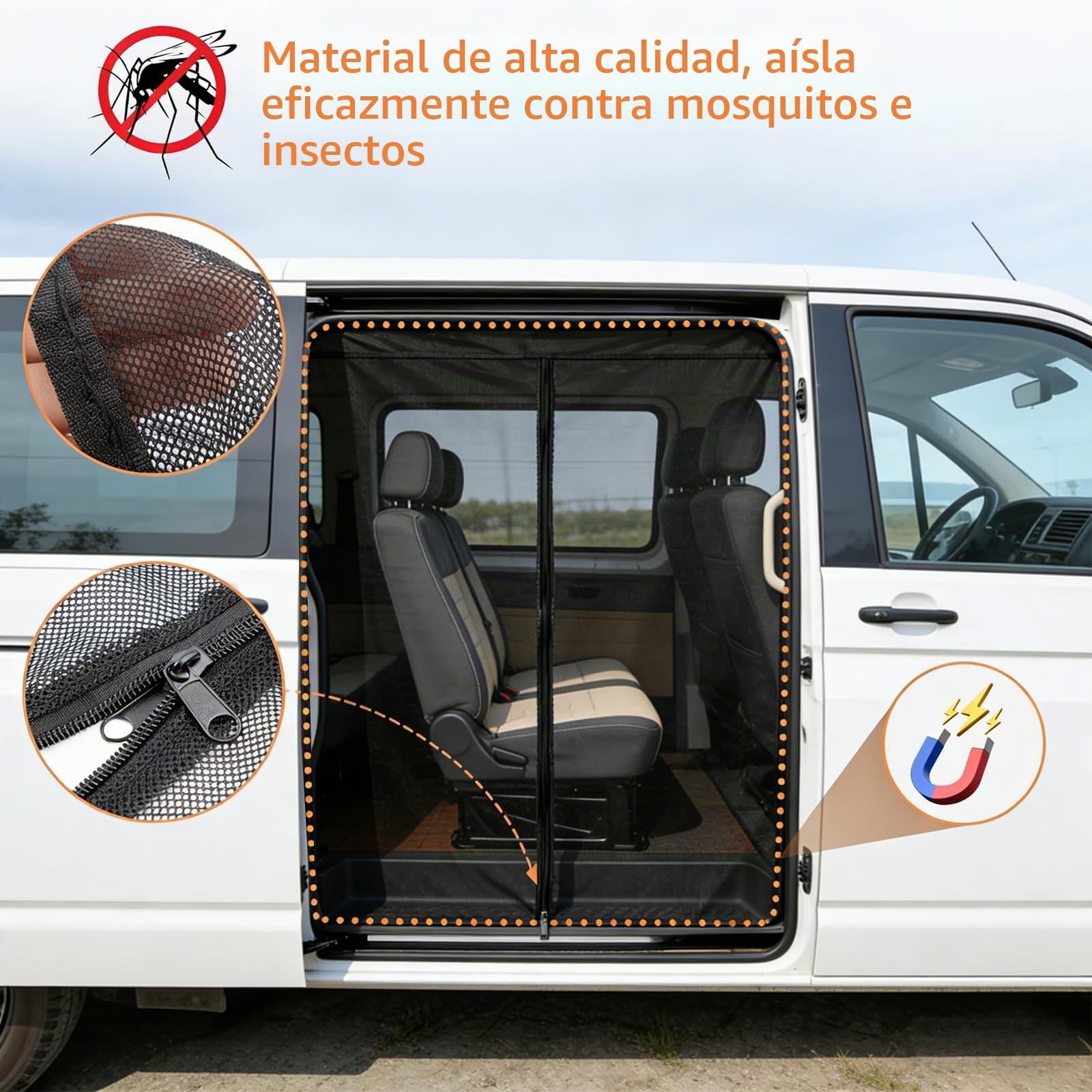 Mosquitera Magnética para VW T5 T6 Puerta Corredera Anti-Insectos