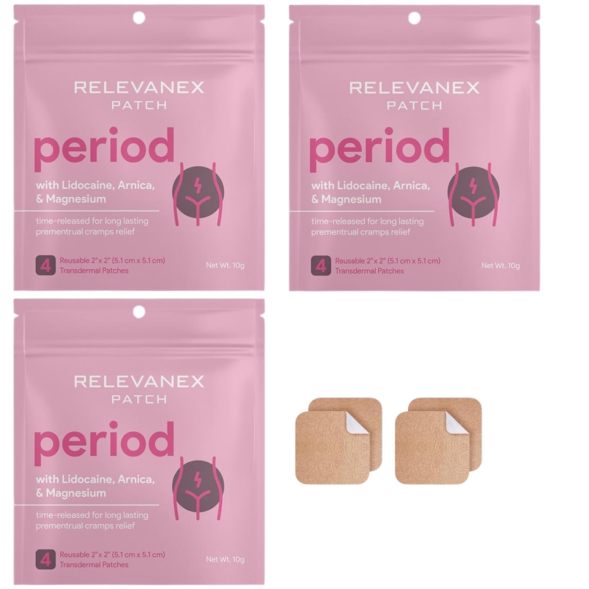 Relevenex Transdermal Patches for Women – Menstrual Cycle Comfort &amp; Support – Gentle &amp; Convenient – Designed for Everyday Ease (Pack of 3)