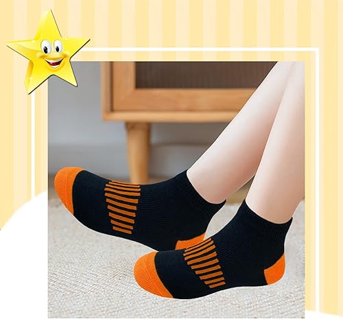 Miniatura 4 de JAMEGIO Calcetines de niño 18 pares de calcetines de corte bajo para niños, calcetines deportivos de media amortiguación, calcetines deportivos para