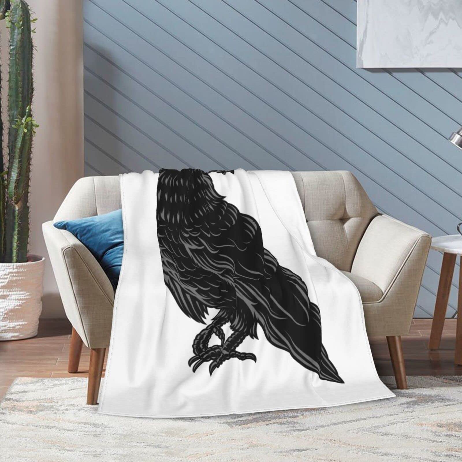Amazon.com: Black Raven Throw Blanket for Couch Bed Sofa 
