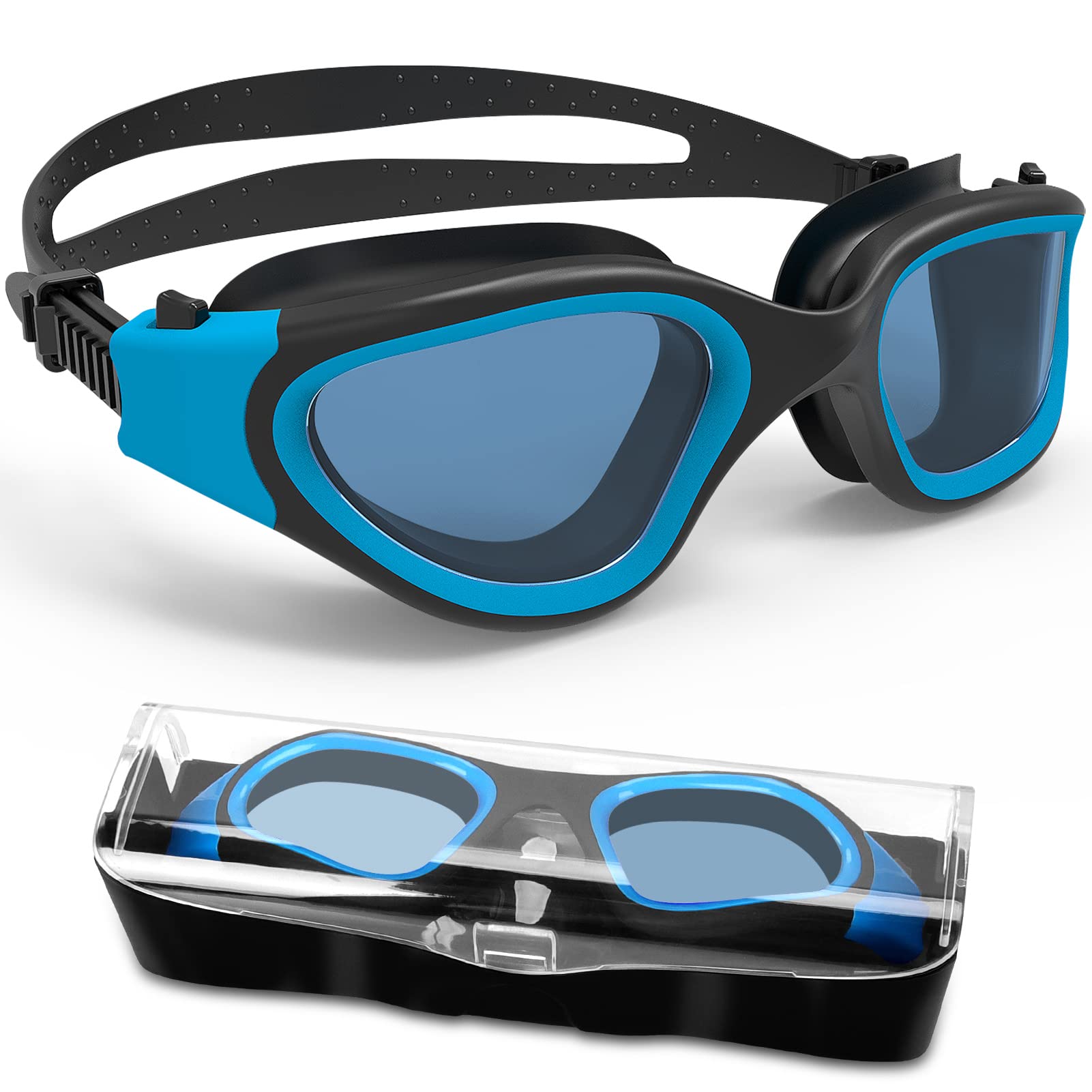 HotSrace Swimming Goggles Anti Fog Anti UV No Leakage,Polarized/Non Polarized Swim Goggles Soft Silicone Clear Vision Easy to Adjust for Adult Men Women Teenager