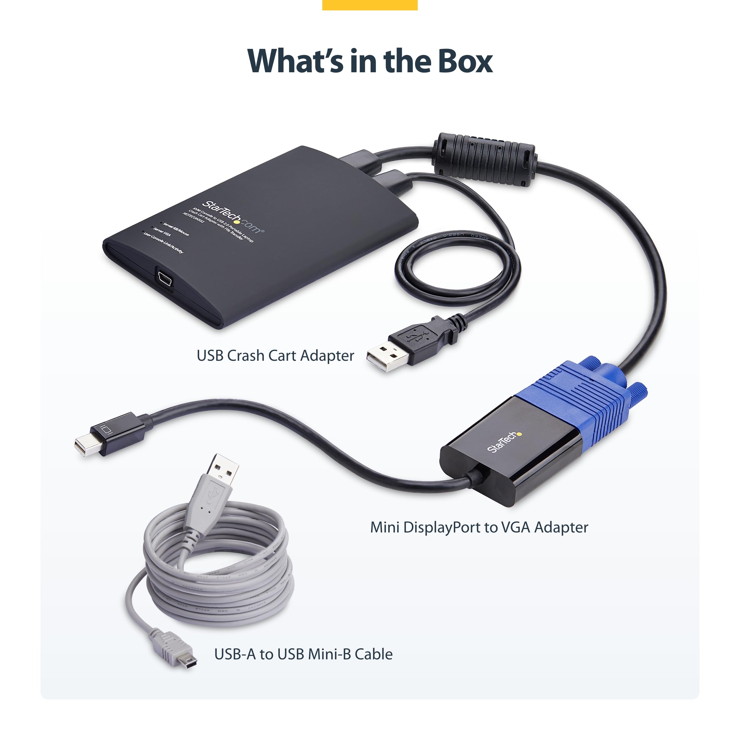 StarTech.com Adattatore Crash cart USB portatile, console KVM USB/VGA/Mini DisplayPort, trasferimento file/acquisizione video