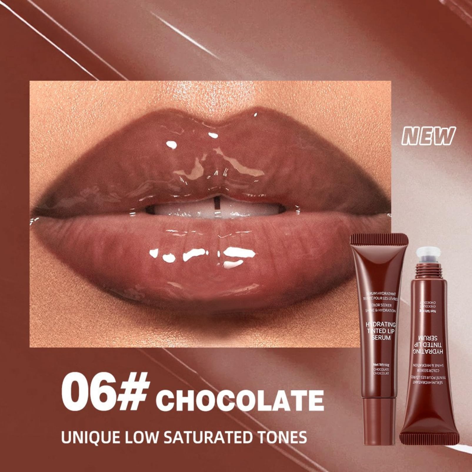 3Pcs Tinted Lip Serum Gloss, Summer Lip Mask Tinted Hydrating and Nourishing Lip Gloss, not Sticky Shine Lip Care Oil - Image 4