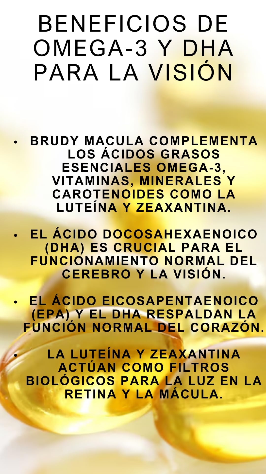 BRUDYLAB - Brudy Mácula - Omega 3 DHA EPA DPA con Luteína - 60 Cápsulas