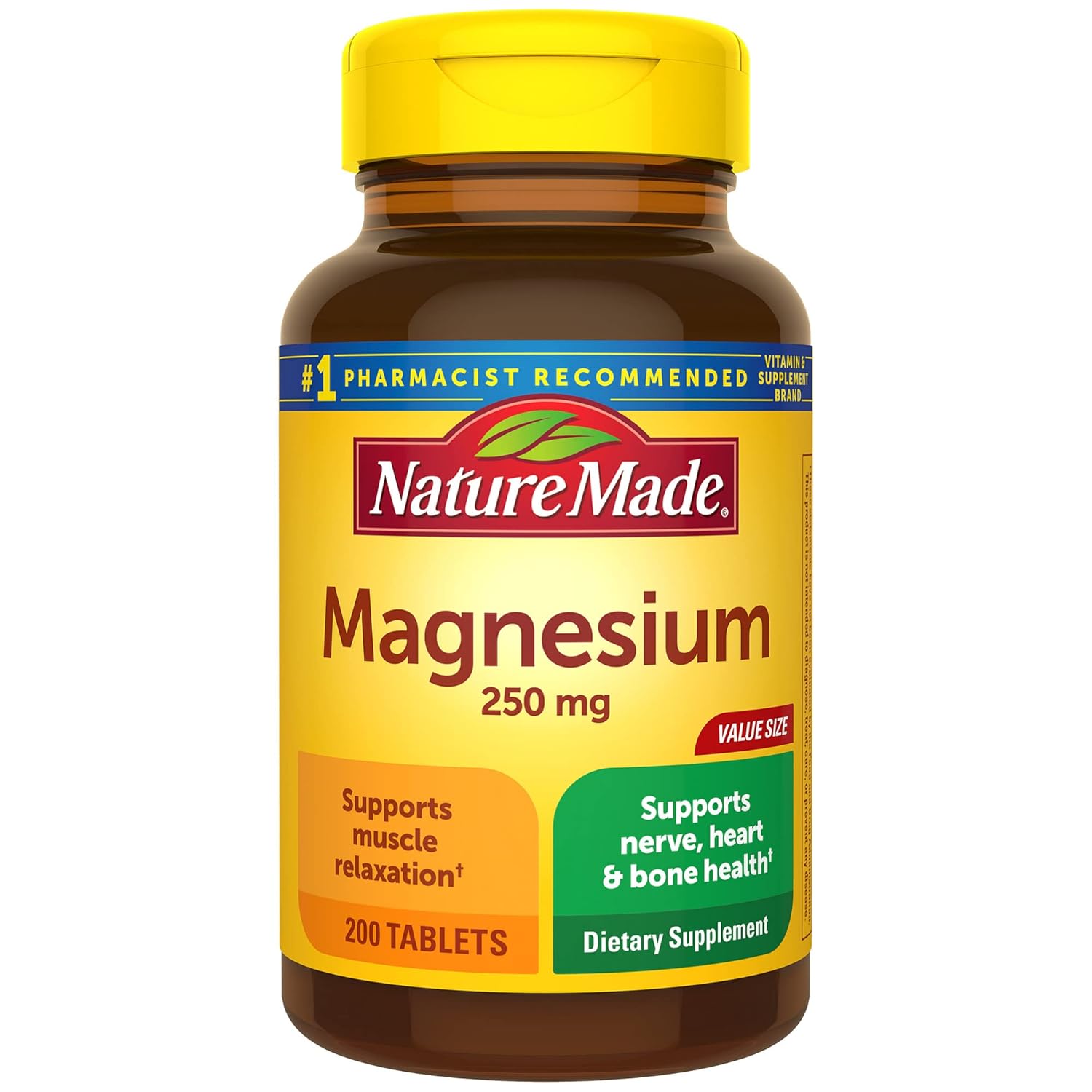 Nature Made Magnesium Oxide 250 mg Magnesium Supplements for Men and Women Support for Muscle Heart Bone and
