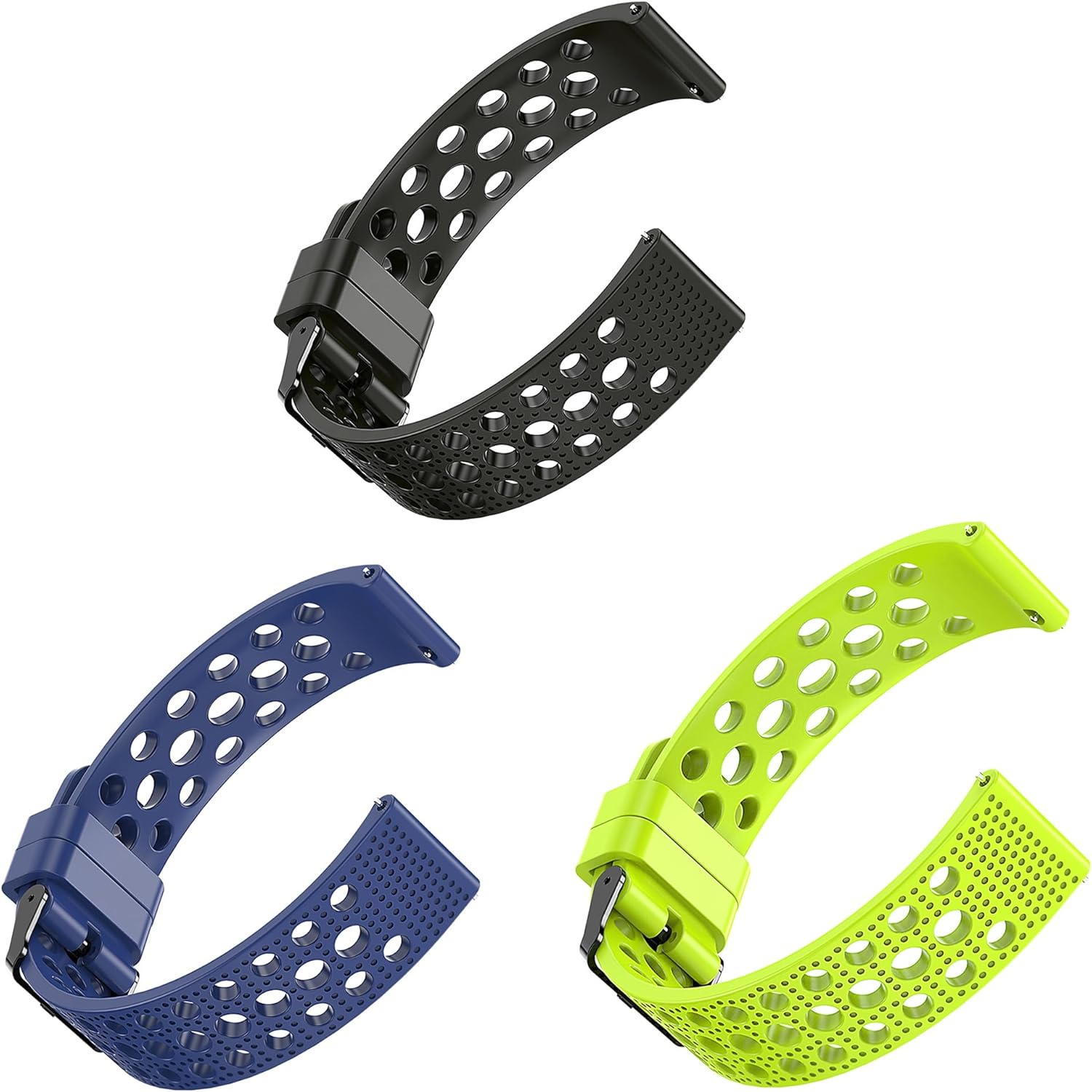 Compatible for BHNYBWUL Smart Watch Bands, 22mm Silicone Replacement Wristbands Sport Strap with Metal Buckle Compatible for QONBINK, BHNYBWUL, Jacoosa L70 1.85" Smart Watch, Compatible for JeeJTek Gaea TGW008, REVV TGW101 Watch