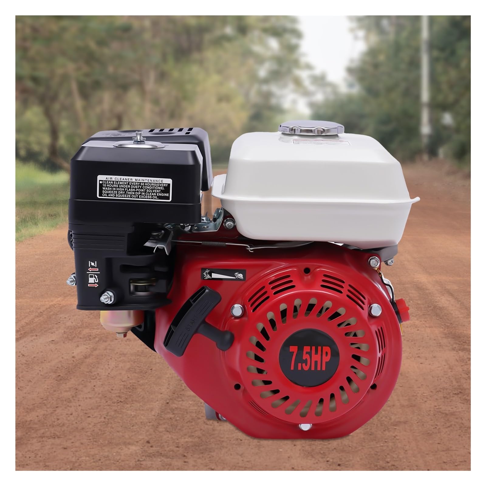Motor De Gasolina Un Solo Cilindro, 4 Tiempos, OHV, 7,5 HP,1 KW, Rotovator, Hidrolavadora, 3600 RPM Rendimiento Potente