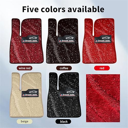 Miniatura 7 de Alfombrillas de automóvil compatibles con Nivus 2023-2024, juego de alfombrillas antideslizantes para el suelo, color rojo