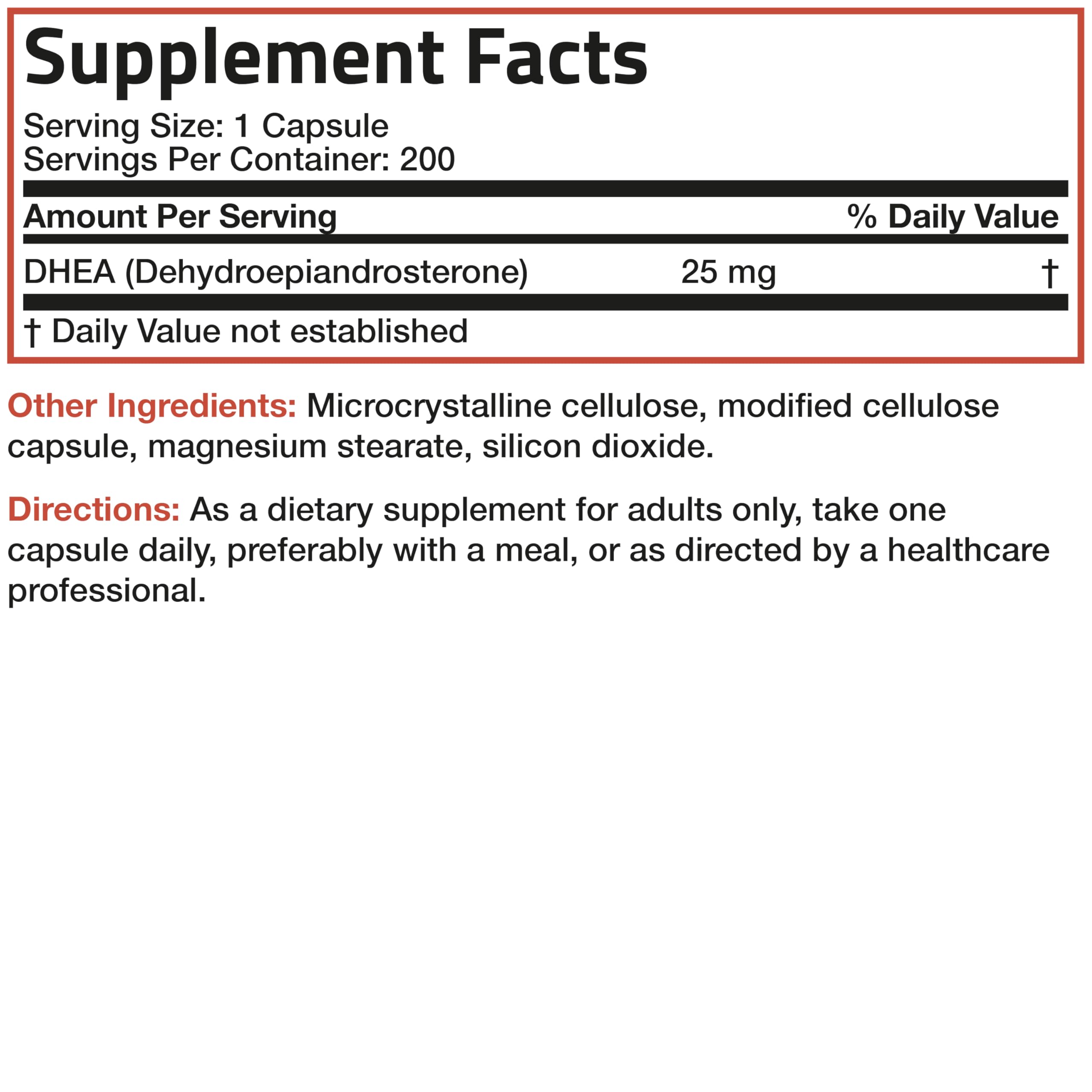 Bronson DHEA 25 mg Once-Daily Formula, 200 Capsules — Amazon image 7