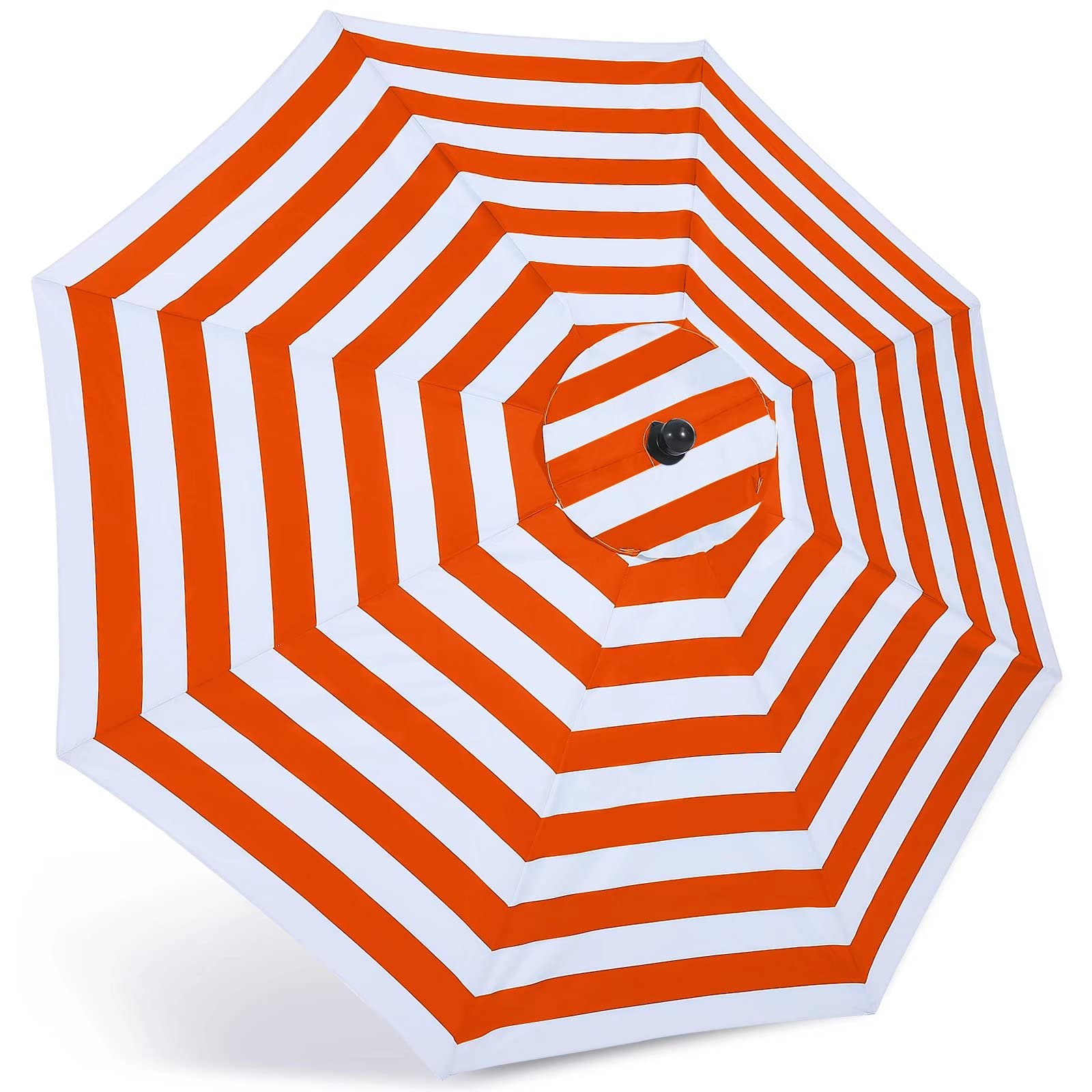 ABCCANOPY 9ft Outdoor Umbrella Replacement Top Suit 8 Ribs (Orange&amp;White)