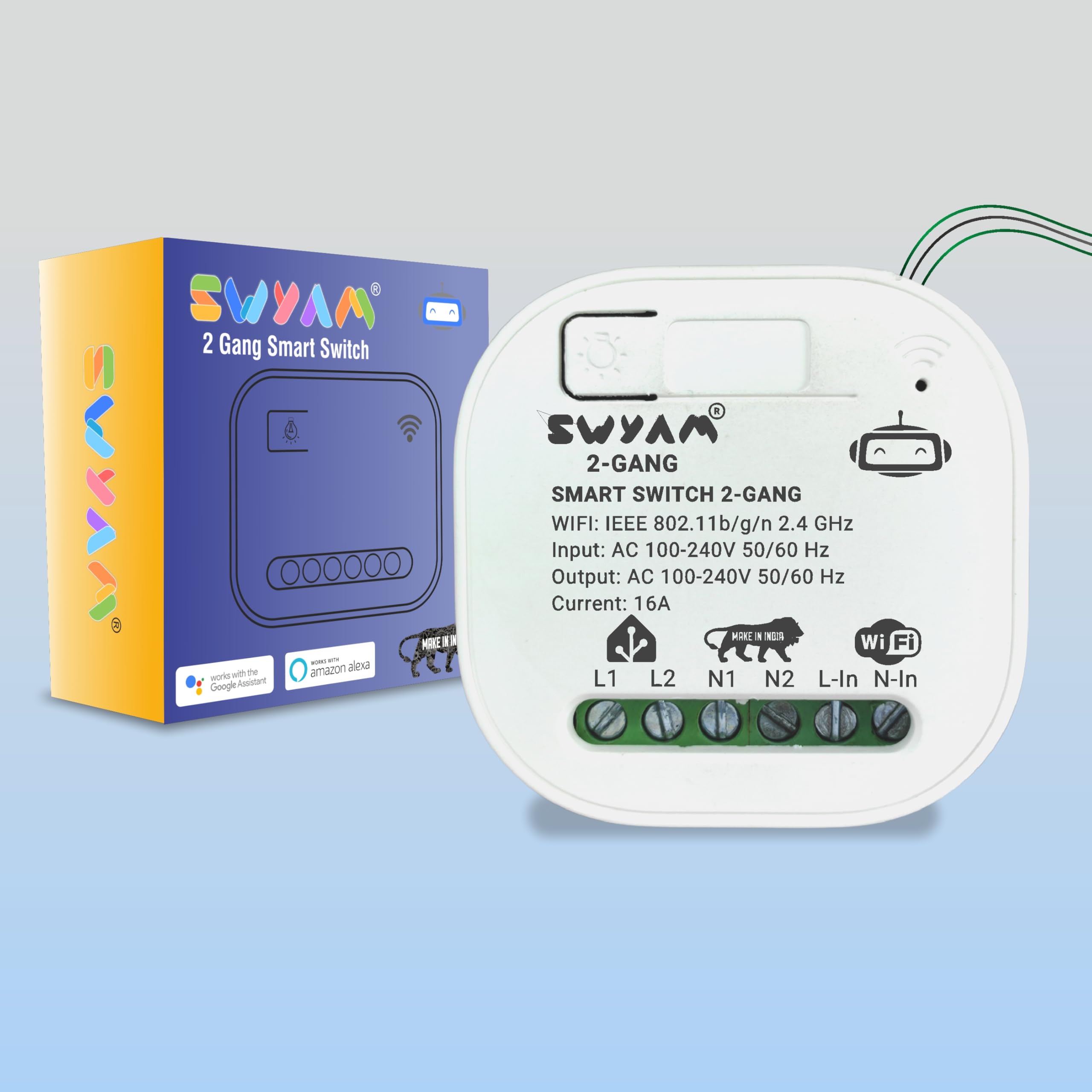 Home Assistant-Compatible 2-Gang WiFi Smart Switch by SWYAM® | Retrofit Touch Panel for Smart Home | Also Works with Alexa & Google Assistant | No Hub Required | Control Lights & Appliances-picture-23