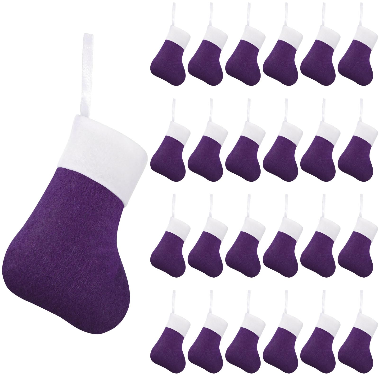 Seematn 50 Pcs Mini Christmas Stockings Small Christmas Stockings Bulk Xmas Tree Decorations for Office Colleague Gifts Church Charity Donate Decor,