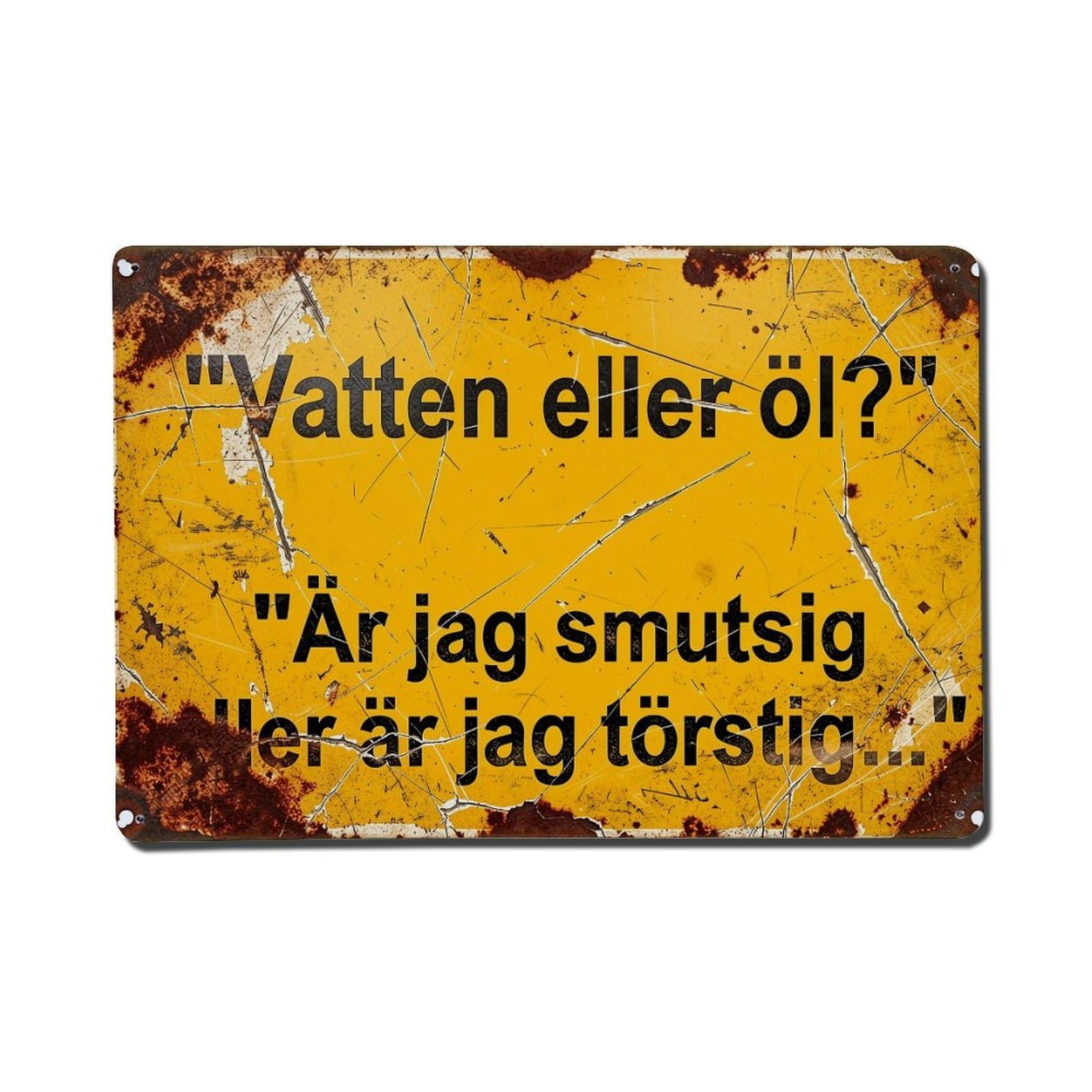 Yellow Rusty Sign With Text Vintage Tin Sign Retro Metal Wall Decor Metal Poster, Home Bar Garage Farmhouse Cafe Wall Art Decoration 8x12Inches