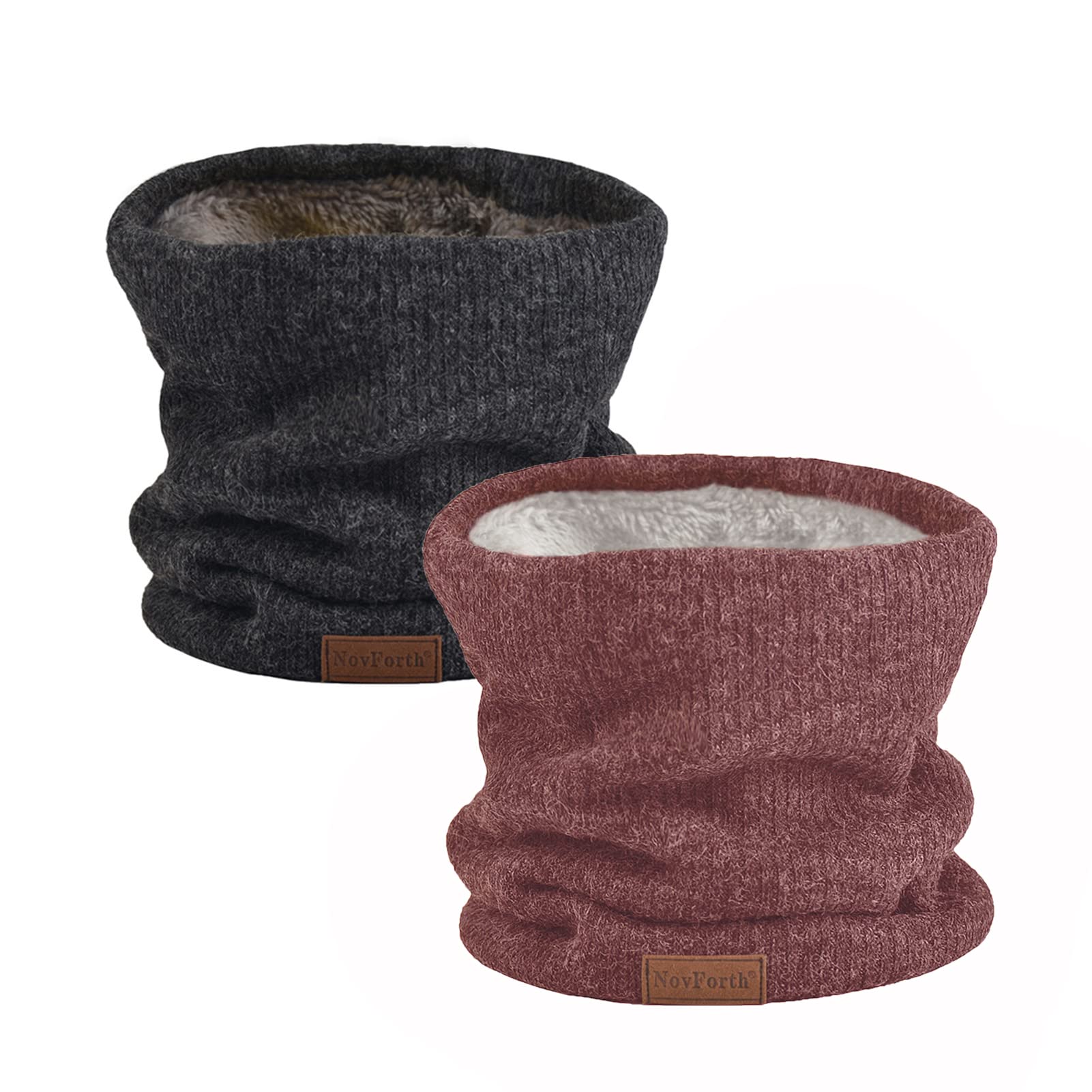 NovForth Winter Neck Warmer Men Ski, Neck Gaiter Face Scarf Women, Fleece Scarf for Men Gaiter Mask, Thick Windproof Scarves