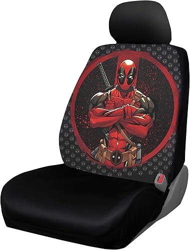 Miniatura 5 de Plasticolor 008669R01 Deadpool Repeater de Marvel Funda de asiento de espalda baja universal para coche, camioneta o SUV