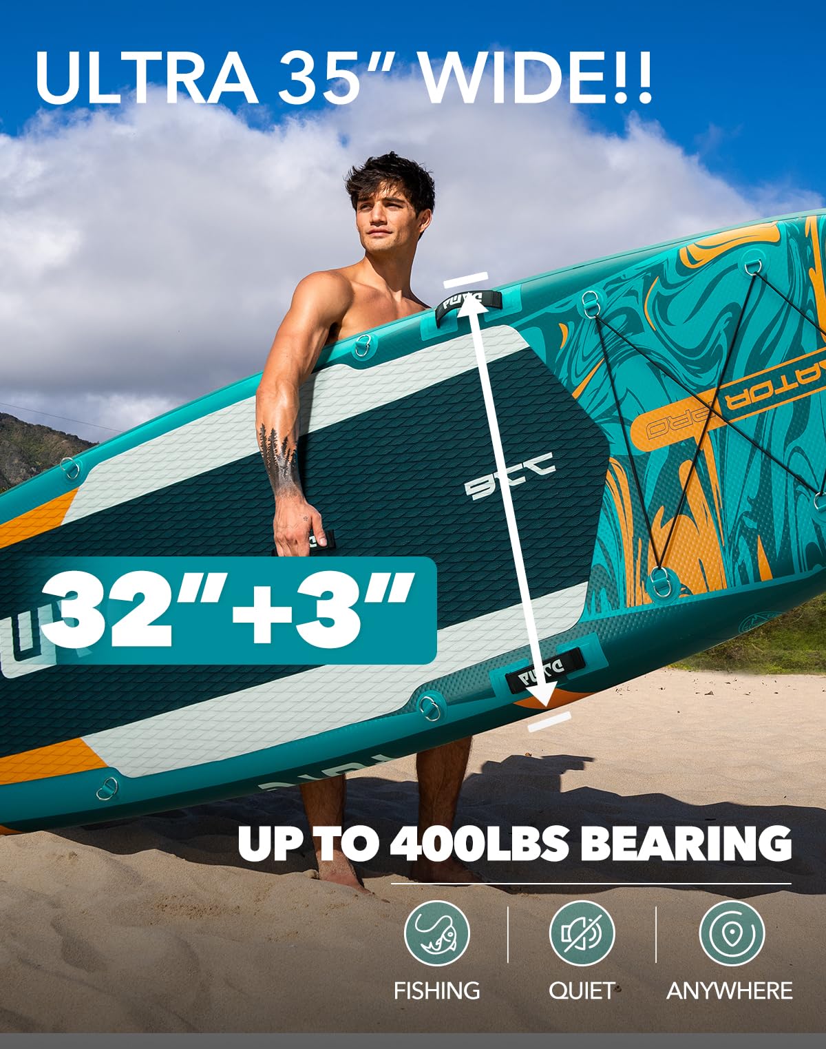 DAMA 11&#39;6&quot;×35&quot;×6&quot; Extra Wide Inflatable DAMA 11'*34