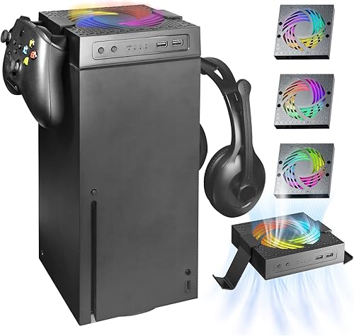 Ventilador de refrigeración para Xbox Series X, Xbox Series X Ventilador de refrigeración con velocidad de ventilador automático ajustable por