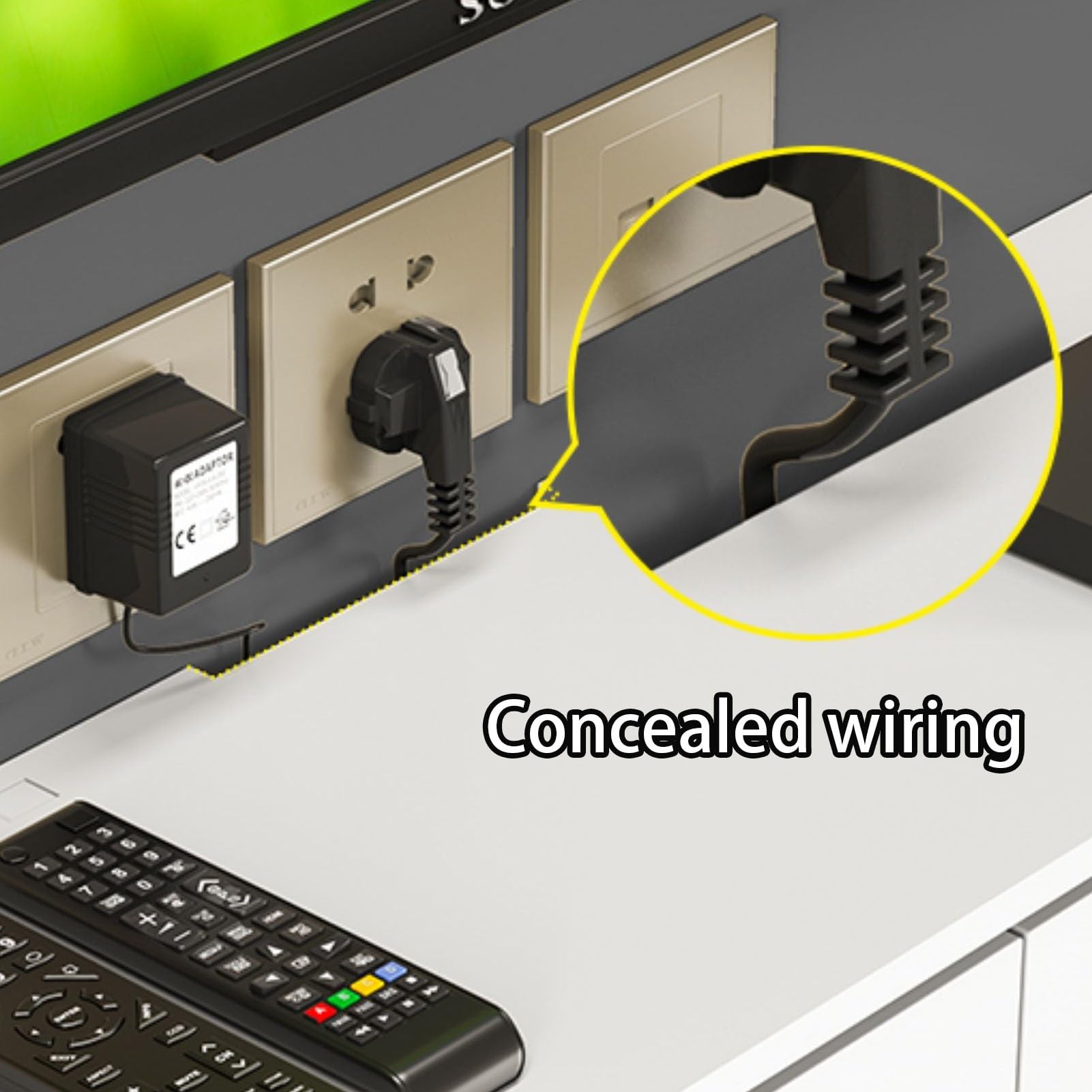 Bodenstehender Router-Aufbewahrungsschrank mit Kabelmanagement für WiFi-Modem und Steckdosenleisten-Organisation