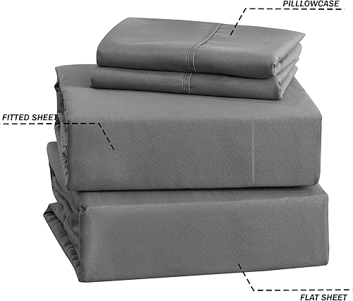 Miniatura 3 de MOONLIGHT20015 Juego de sábanas tamaño individual  3 piezas de microfibra cepillada suave hotel ropa de cama y fundas de almohada  Juego de sábanas