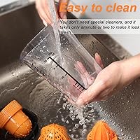 Vista 7 de Exprimidor manual, 3 en 1 multifuncional exprimidor de limón, 20 onzas de capacidad, exprimidor de cítricos, para jugo de frutas y mermelada (negro)