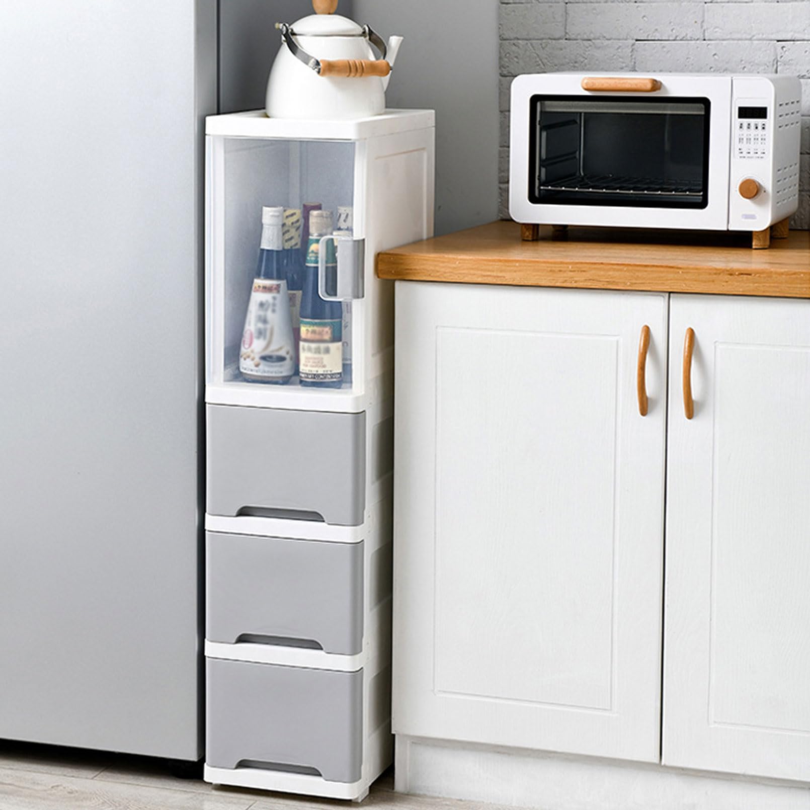 4-Tier Storage Cabinet Bathroom Floor Cabinet - Protege y Organiza Música, Películas, Videojuegos, Colecciones y Memorabilia, Accesorios de Cocina y Baño