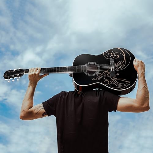 Miniatura 2 de WINZZ AF227A - Guitarra acústica Acustica de concierto de 39 pulgadas con kit completo, vid delicada