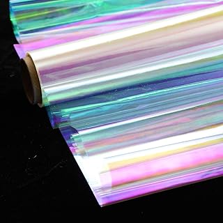 shareluck 70ft x 17 in Cellophane Wrap for Gift Baskets Thicken Iridescent Cellophane Wrap Roll Gift Basket Wrapping Plastic for Treats Birthday Graduation Gifts DIY Crafts