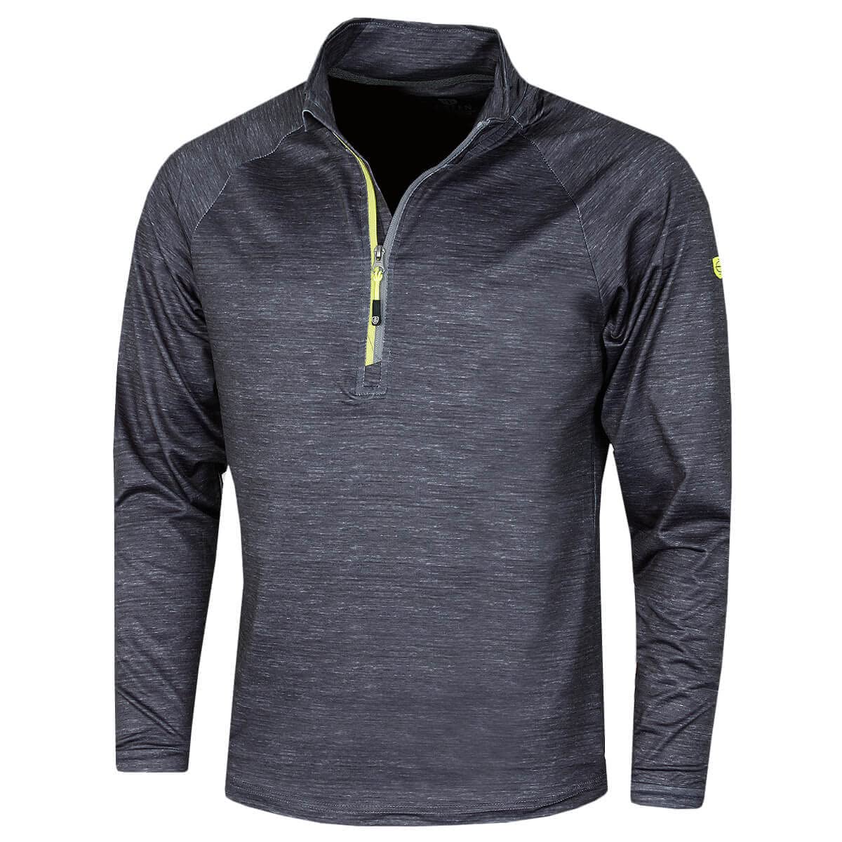 Island GREEN Mens Raglan Sleeve Sweater - Charcoal Marl/Lime - L