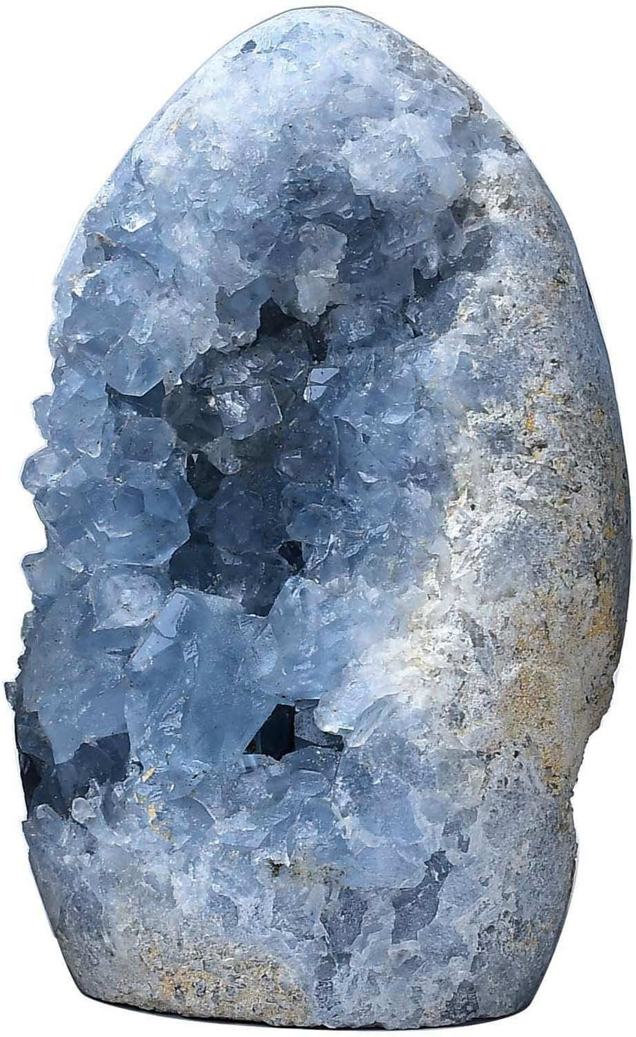 Natural Blue Celestite Cluster Geode Healing Crystal Stone Collection Mineral Specimen Home Office Decor Meditation Gifts 0.4-0.6 Pound