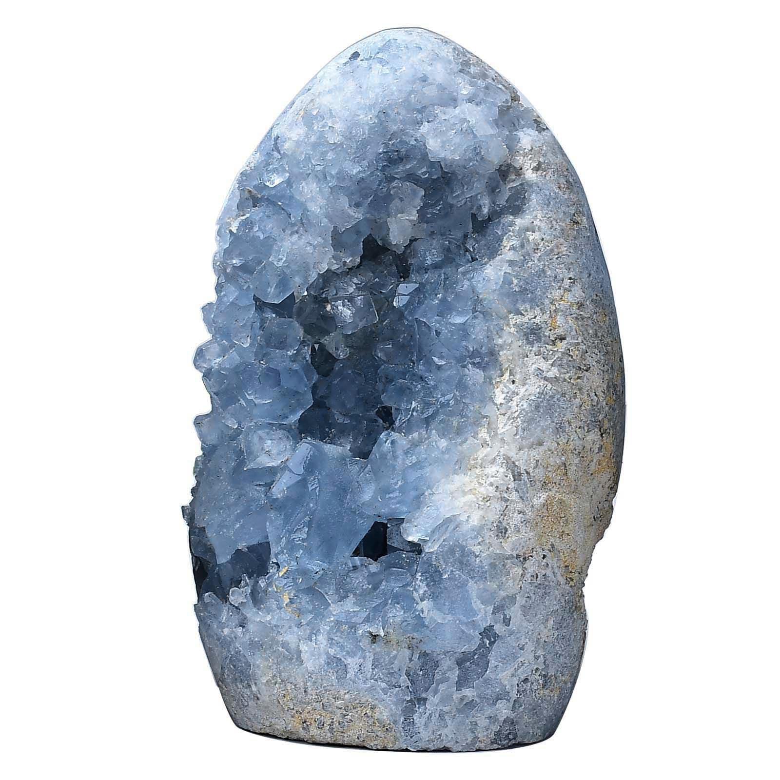 Large Blue Celestite Cluster Geode Healing Crystal Stone Collection Mineral Specimen Home Office Decor Meditation Gifts 1.3-1.7 Pound