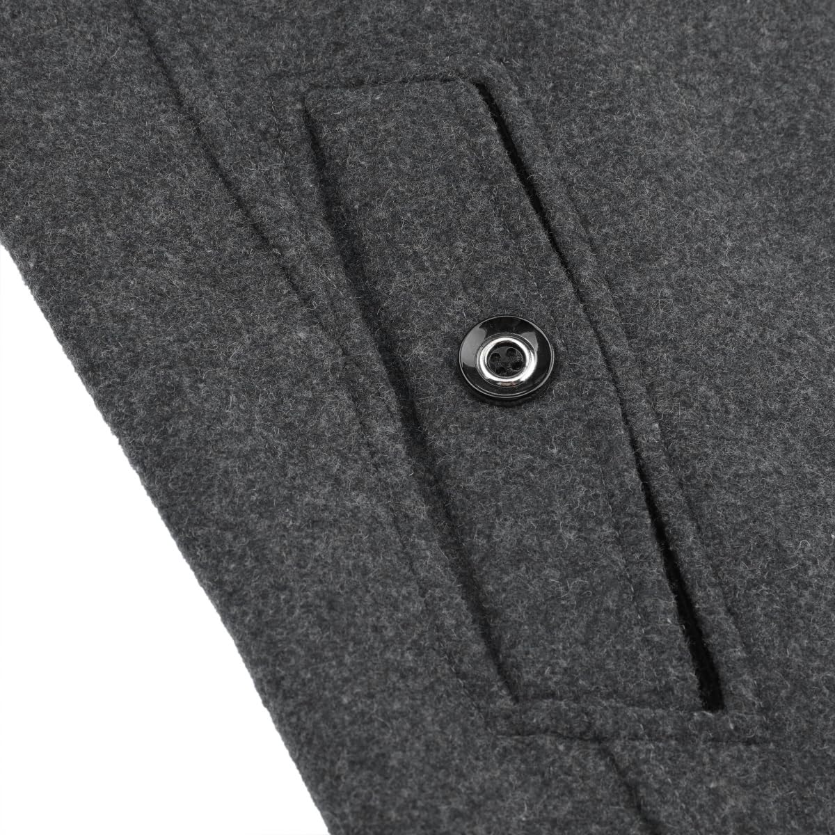 Allthemen - Abrigo de lana para hombre - Gabardina corta de corte ajustado - Suave al tacto, cálida - Ideal para el invierno - Perfecta para ir al trabajo