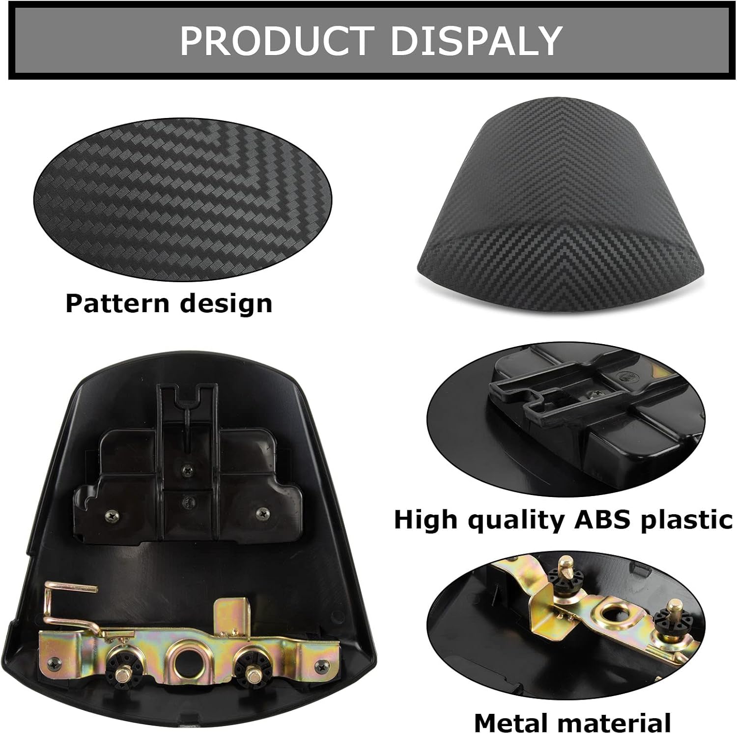 PSLER Motorcycle Rear Passenger Pillion Seat Cowl Fairing Solo Tail Cover Hump for GSXR600 750 K11 2011-2025(Carbon)