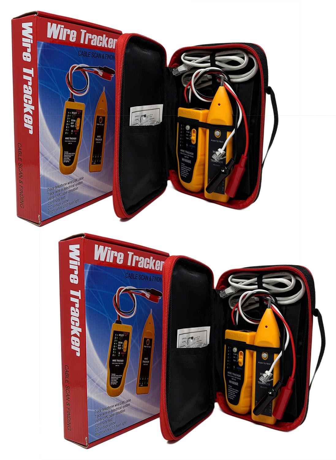 iMBAPrice - (2-Pack) Wire Tracker for Network (RJ45) UTP/STP/Cat5/Cat6 and Telephone (RJ11) Line Finder Diagnose Tone Tracer Cable Tester