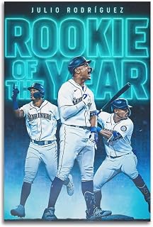 yizhuozuo Julio Rodríguez Baseball Star Art Poster Poster Album Cover Posters for Bedroom Wall Art Canvas Posters Music Album Cover Poster 24x36inch(60x90cm) Unframe-style