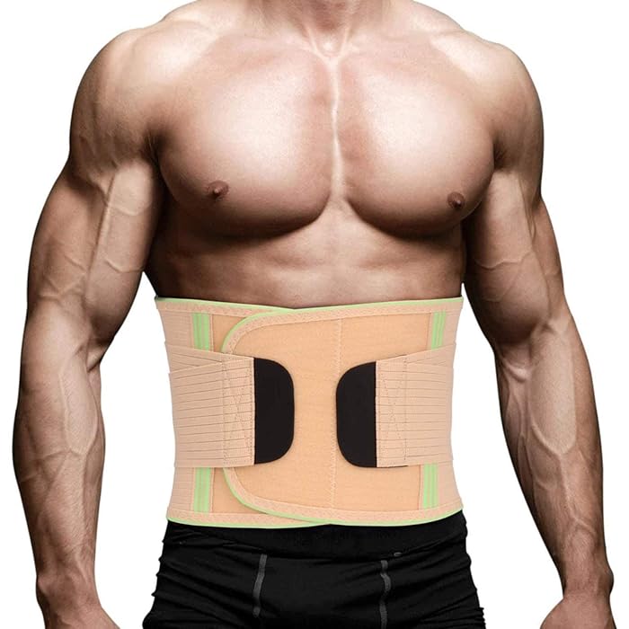 Buy Lumbar Support Belt, Lower Back Brace with Curved Aluminum Strips
