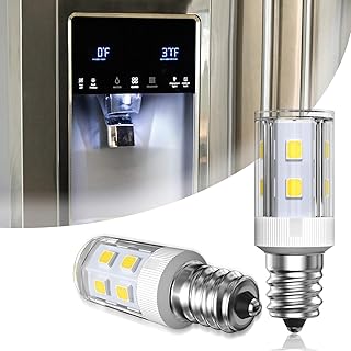 12V E12 Light Bulbs LED for Particular 12V Refrigerator Light Bulb, Water Dispencer, Ice Maker, Low Voltage 2W(=20W) LED Bulb, Cool White 6000K Non Dimmable for RV, Landscape-2Pack