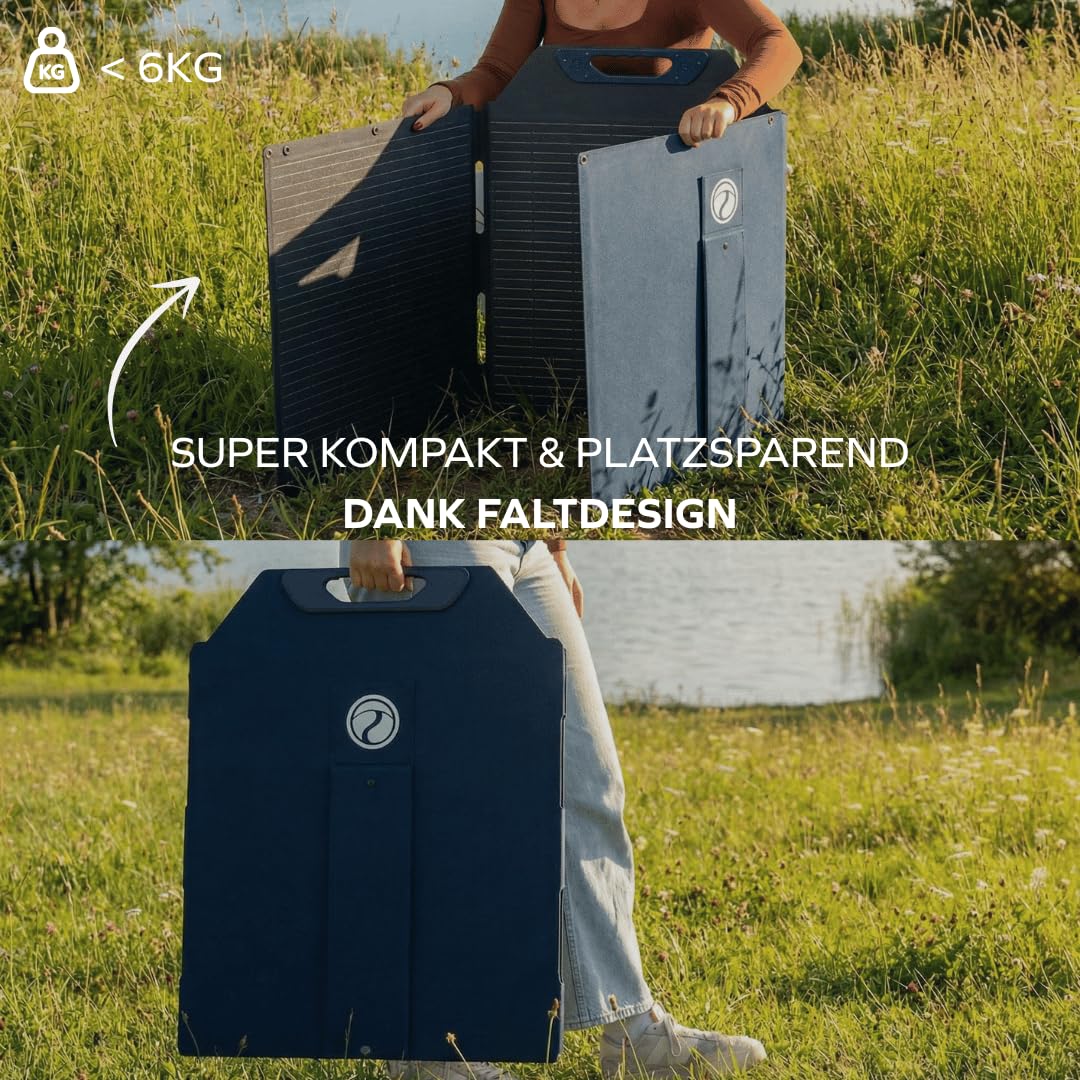 Naturbummler Solarpanel faltbar 150W Monokristallin [SOLAR-CORE] Solartasche - Solarmodul für Powerstation Camping Wohnmobil Vanlife Outdoor - Photovoltaik tragbar (150, Watt)