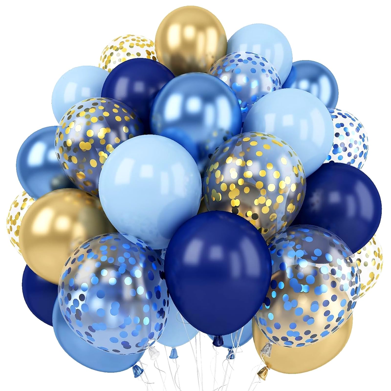 Navy Blue and Gold Balloons, 100pcs 12 Inch Latex Balloons, Confetti Balloon, Perfect for Boys Birthday, Baby Shower, Graduation, Wedding, New Year, Celebration Events & Premium Party Decorations — image 1